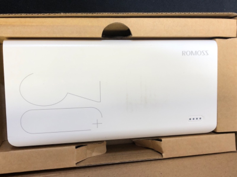 Photo 1 of ROMOSS 30000mAh Power Bank Sense 8+, 18W PD USB C Portable Charger with 3 Outputs & 3 Inputs External Battery Pack Cell Phone Charger Battery Compatible with iPhone 13 12, Samsung Galaxy iPad and More MINOR SCUFFS AND SCRATCHES MIGGING CORDS NEEDS TO BE C