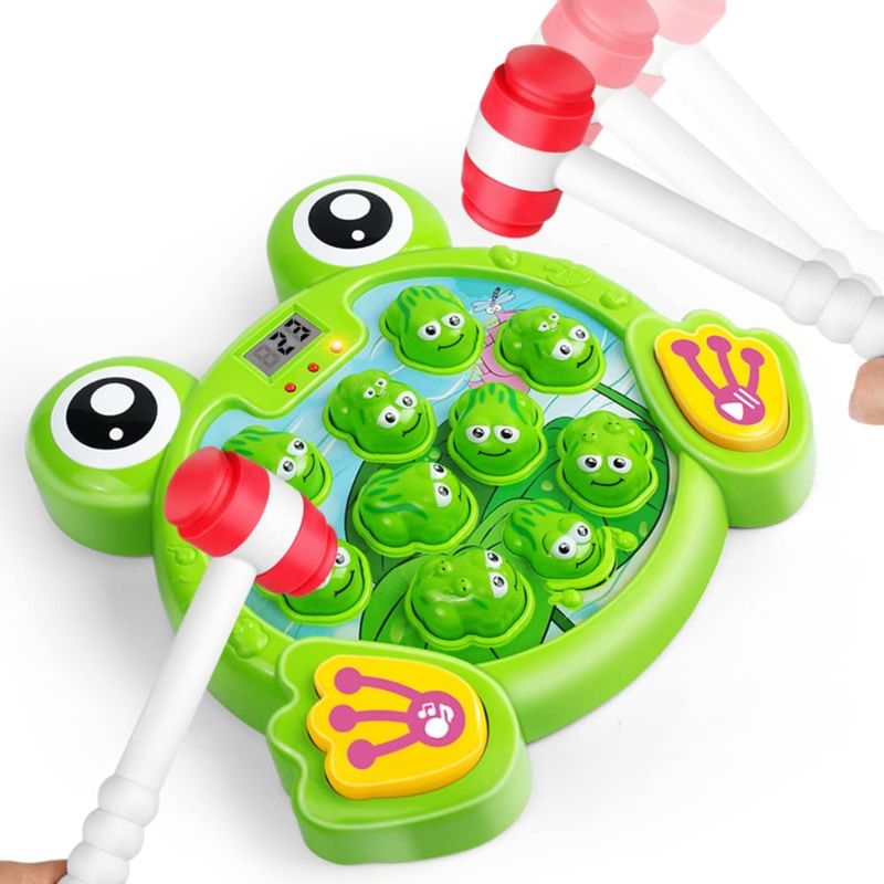 Photo 1 of YEEBAY Interactive Whack A Frog Game, Learning, Active, Early Developmental Toy, Fun Gift for Age 3, 4, 5, 6, 7, 8 Years Old Kids, Boys, Girls,2 Hammers Included
