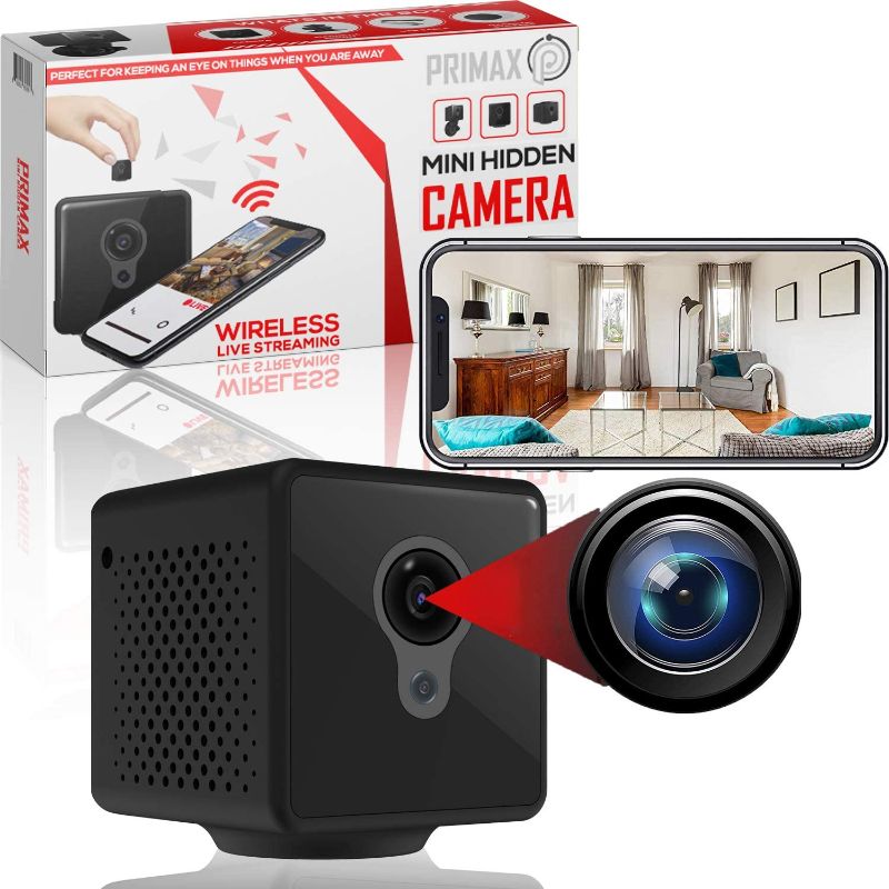 Photo 1 of Wireless Spy Camera by Primax - Audio & Night Vision for Indoor Home Surveillance & Small Enough to be Hidden - View Mini Nanny Cam Video on The Phone App with WiFi - No Micro SD Card Needed
