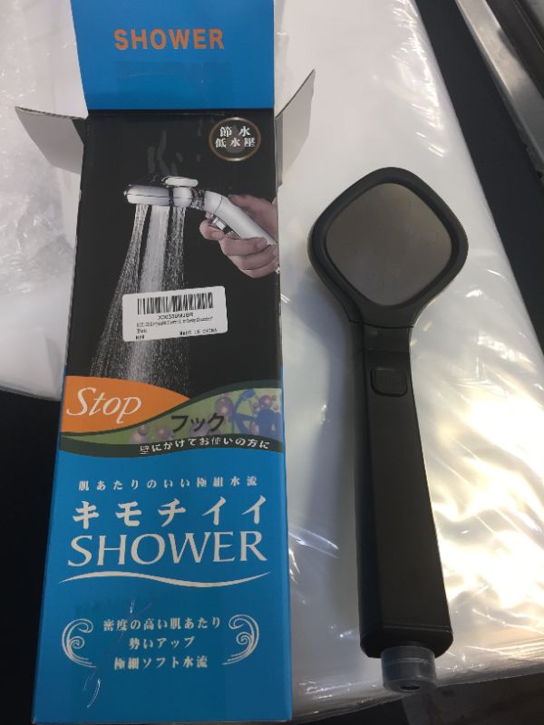 Photo 2 of  Adjustable Shower Head, High Pressure Handheld Shower Head with ON/Off Pause Switch 4-Settings Water Saving Showerhead (Black)
