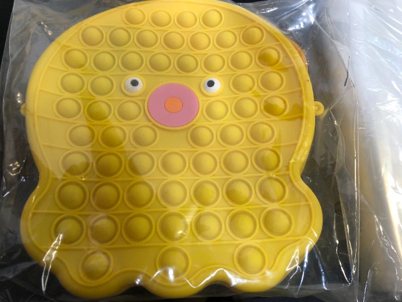 Photo 2 of Bag for Girls Push Bubble Its Purse Sensory Bags Hangdbag Wallet for Year Old Teenage Gift Girl Yellow Octopus
