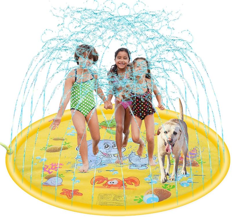 Photo 1 of 68-Inch Outdoor Splash Pad, 68-Inch Kids Sprinkler, Outdoor Water Toys for 3, 4, 5, 6, 7, 8 Year Olds