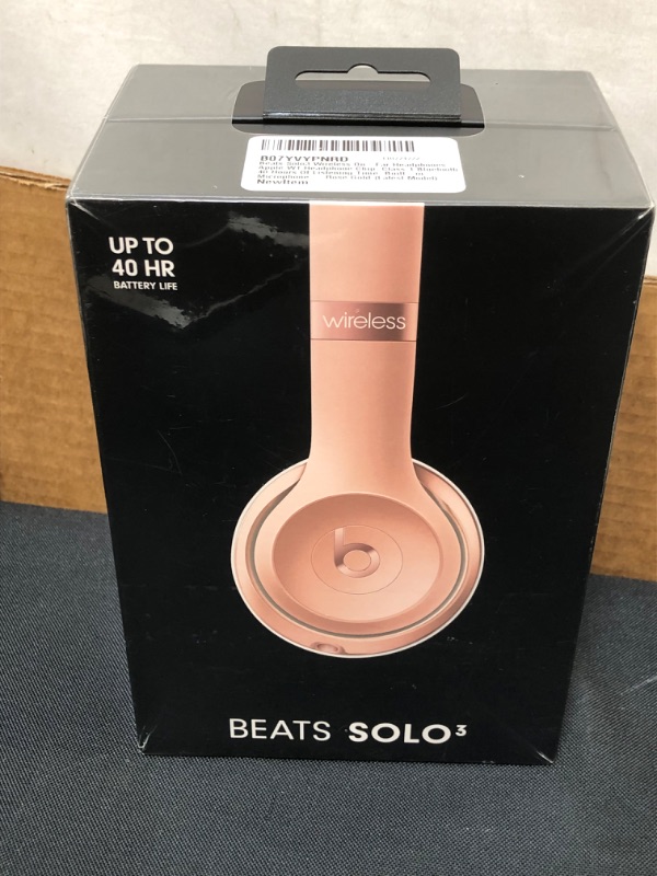 Photo 1 of Beats Solo3 Wireless On-Ear Headphones - Apple W1 Headphone Chip, Class 1 Bluetooth, 40 Hours of Listening Time, Built-in Microphone - Rose Gold (Latest Model) BRAND NEW FACTORY SEALED

