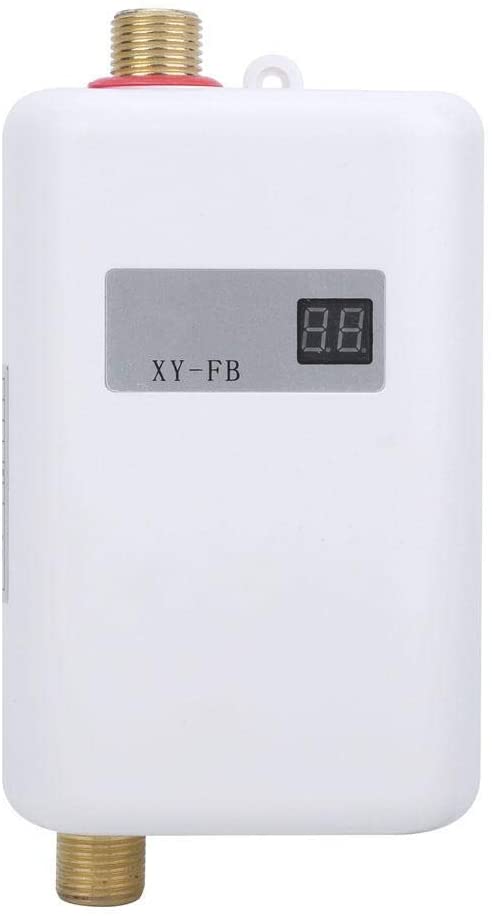 Photo 1 of ALDXY50-XY-FB, AC110, 3000W Electric Tankless Water Heater Mini Instant Water Heater System for Bathroom, Kitchen, Household (White)
