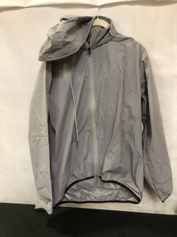 Photo 1 of COOFANDY Men's Rain Jacket Outdoor Waterproof Hooded Lightweight Classic Cycling Raincoat GREY MEDIUM
