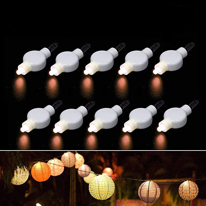 Photo 1 of 30 Pack Paper Lantern Lights Battery Operated Warm White Hanging LED Lights Super Bright Easy Use Decorative Lighting for Outdoor/Indoor Wedding Camping Party Events Balloon Lanterns,Last 36 Hours