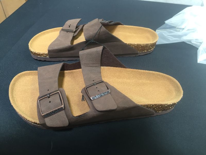 Photo 2 of FITORY Mens Sandals, Arch Support Slides with Adjustable Buckle Straps and Cork Footbed Size 10