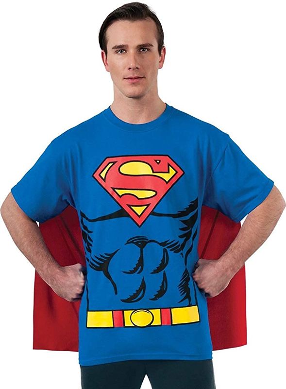 Photo 1 of Men's DC Comics Superman Costume T-Shirt With Cape SIZE MEDIUM
