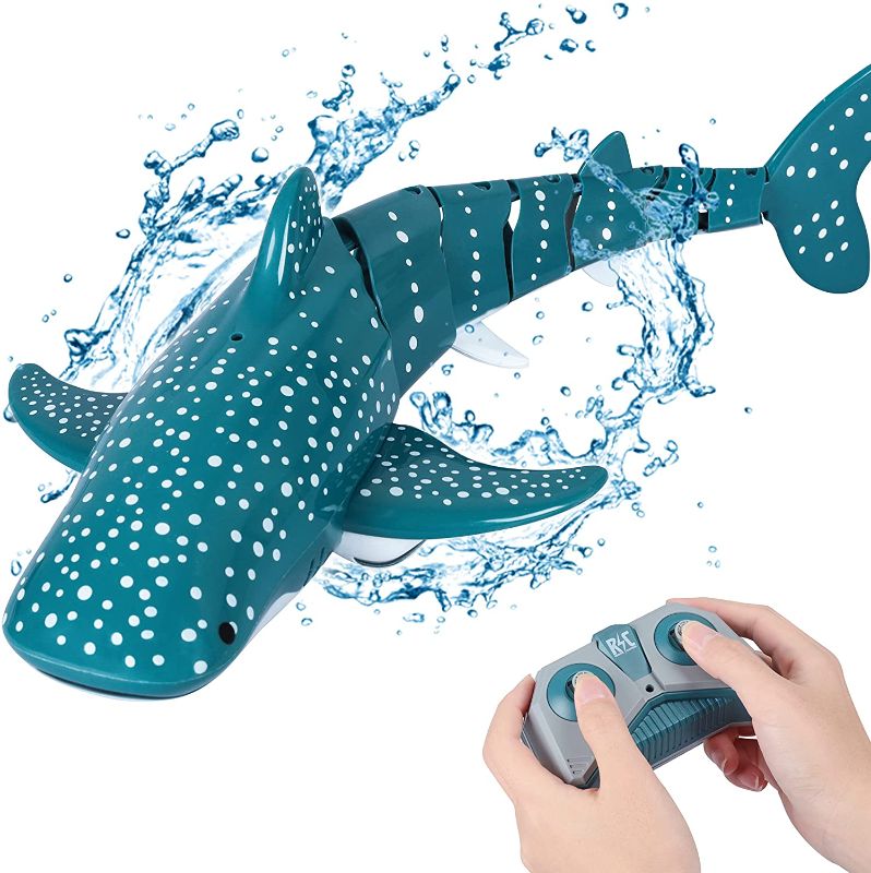 Photo 1 of Remote Control Shark Toy Boat for Kids, 2.4GHz RC Fish Boat Electric Animal Water Toy for Swimming Pool Lake, Great Gift RC Whale Shark Toys for 5-12 Years Old Boys Girls
