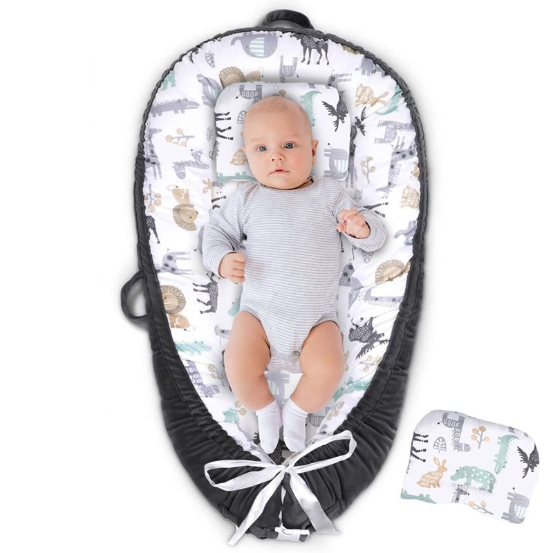 Photo 1 of Moosey Baby - Baby Nest Sleeper Breathable Infant Dock A Tot Baby Lounger For Newborn With Infant Pillow Bassinet, Cosleeping Baby Bed Bassinet For baby Co Sleeper Adjustable Doc A Tot Grande (Animal)
