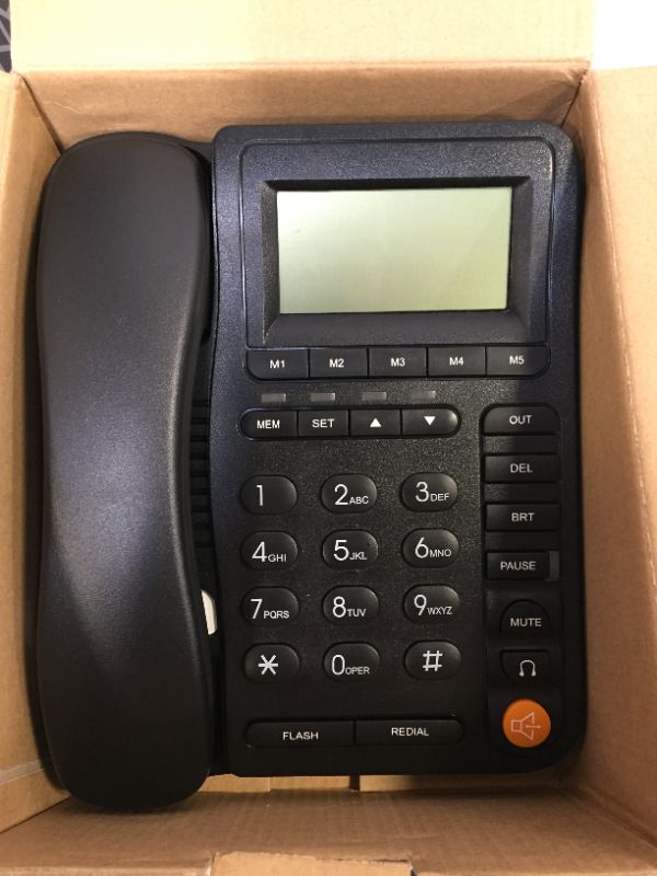 Photo 2 of JeKaVis J-P17 Call Center Phone with Headset Noise Cancelling Monaural, Corded Phone with Caller ID, Home Office Landline Phone with Speakerphone Multi Functional Telephone for Business
