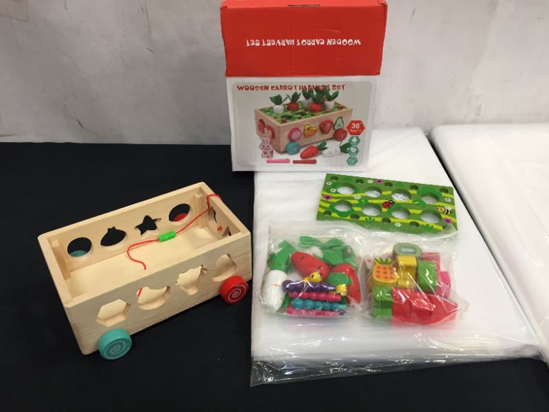 Photo 1 of Wooden Montessori Toys Carrot Harvest Game Learning Education Toys for 2 3 4 Year Old Shape Sorter Fine Motor Skills Puzzle Baby Boys Girls Gifts Toddler Activities 8.66 x 3.7 x 6.5 inches

