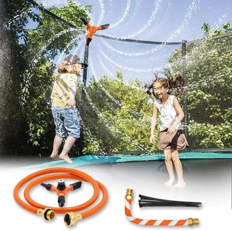 Photo 1 of Landrip Trampoline Sprinklers for Kids, Outdoor Water Play Sprinklers with 3 Rotating Arms, Trampoline Spray Waterpark Fun Summer Water Toys
