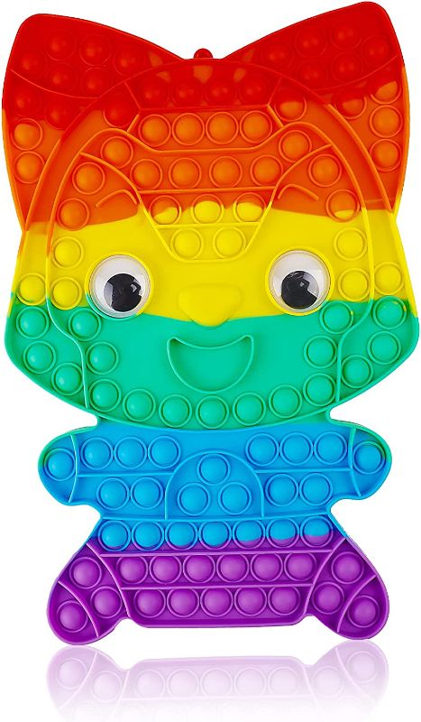 Photo 1 of Genovega Pop Sensory its Bubble Push It Toy, Giant Jumbo Big Huge Extra Large Mega Anxiety Stress Relief Rainbow 13.78 x 9.25 x 1.06 inches

