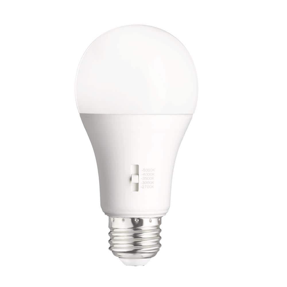 Photo 1 of EcoSmart 100-Watt Equivalent A19 Dimmable CEC LED Light Bulb with Selectable Color Temperature (2-Pack)
