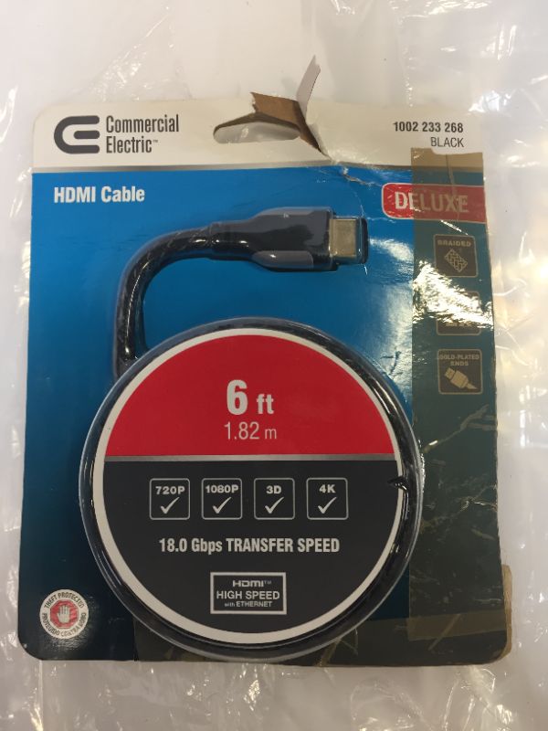 Photo 2 of 6 ft. Deluxe HDMI Cable
Brand: Commercial Electric