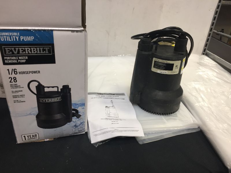 Photo 2 of Everbilt SUP54-HD 1/6 HP Plastic Utility Pump
