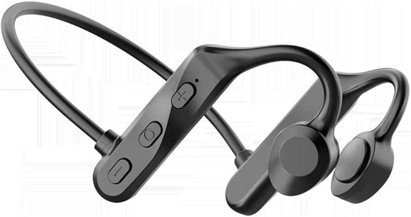 Photo 1 of Bone Conduction Headphones Bluetooth 5.0,Wireless Open Ear Headphones with Built-in Mic,Waterproof Earphones,Sweatproof Sports Headset for Running,Cycling,Hiking,Gym,Climbing & Driving
