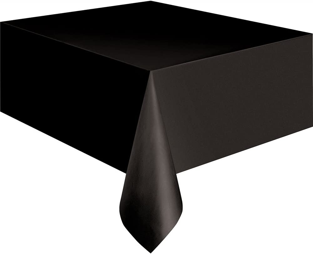 Photo 1 of Black Plastic Tablecloth, 108" x 54"
