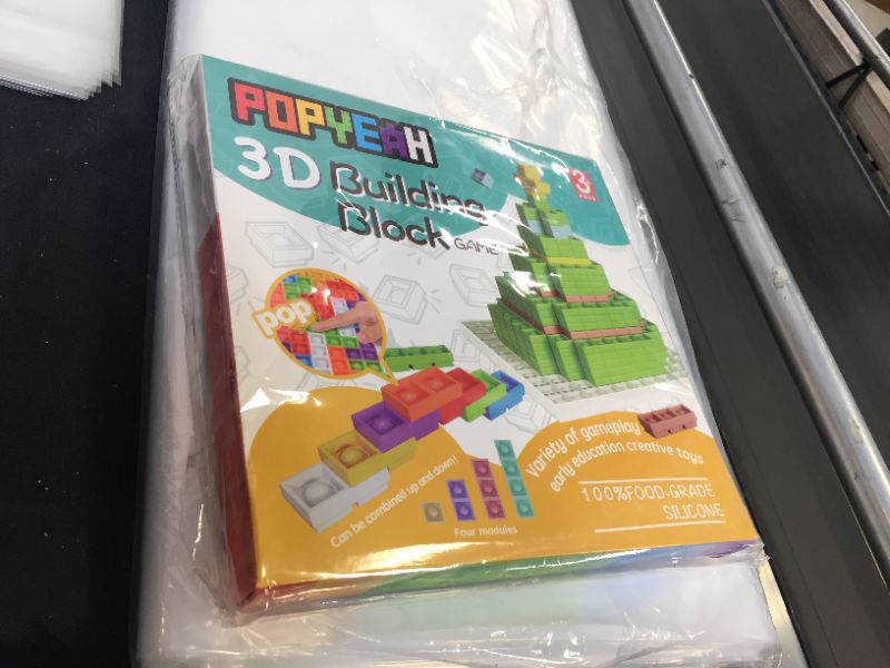 Photo 2 of 121pcs Fidget Block Push Pop Bubble Fidget Toy 3D Building Jigsaw Puzzle Board Games DIY Sensory Toys Stress Relief for Adults and Kids
