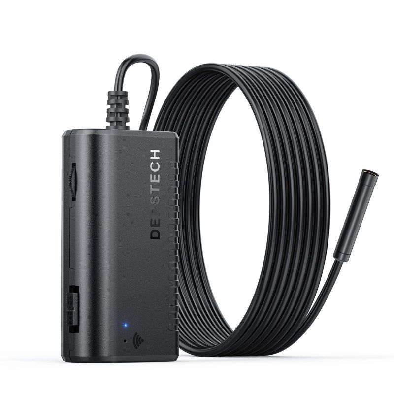 Photo 1 of DEPSTECH Wireless Endoscope, IP67 Waterproof WiFi Borescope Inspection 2.0 Megapixels HD Snake Camera for Android and iOS Smartphone, iPhone, iPad, Samsung -Black(11.5FT)
