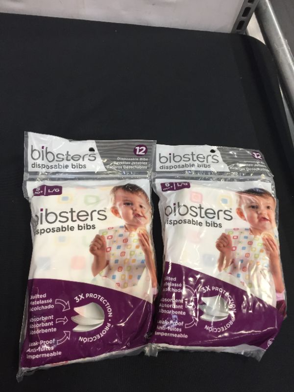 Photo 2 of Bibsters Disposable Bib, 12 Ct ( 2 PACK ) 