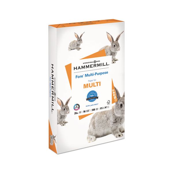 Photo 1 of Hammermill Fore MP Multipurpose Paper, 96 Brightness, 20 lb, 8 1/2 x 14, White, 500 Sheets/Ream
(PACKAGING IS DIRTY)