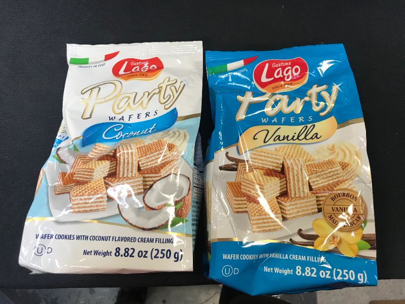 Photo 2 of 2 PACK - 8.8 OZ Gastone Lago Elledi Party Wafers Coconut & Vanilla EXP JUNE 2022