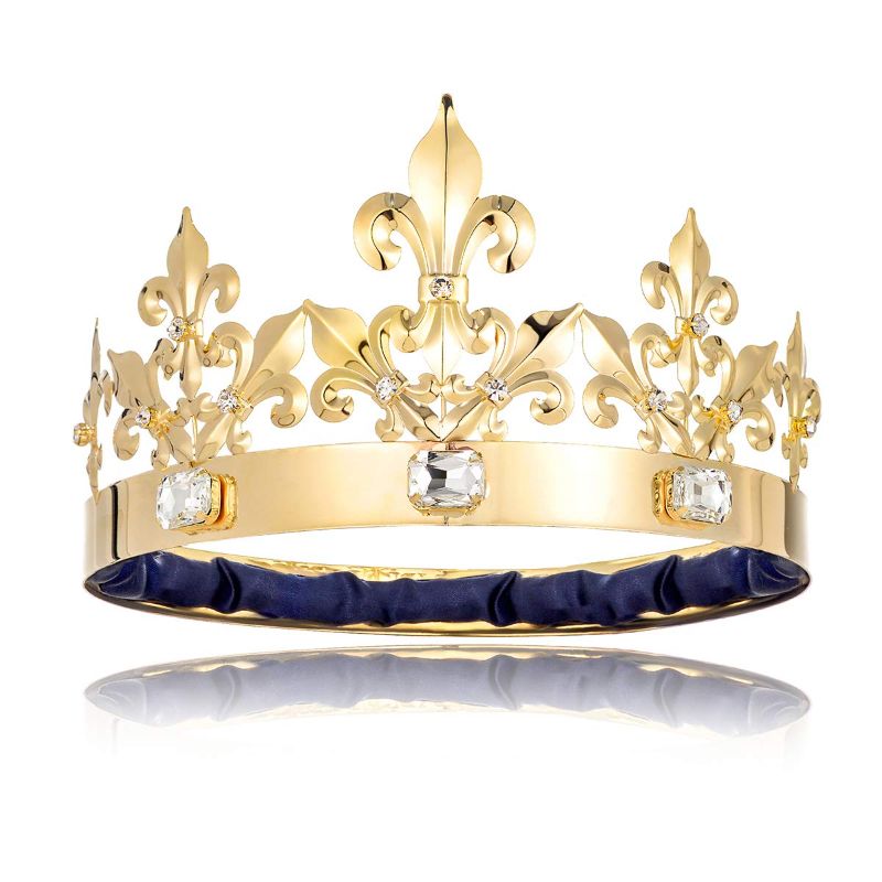 Photo 1 of DcZeRong Adult Men King Crown Birthday Crown Big Size Crown Prom King Crown Homecoming King Rhinestone Crown Large Size King's Crowns Gold