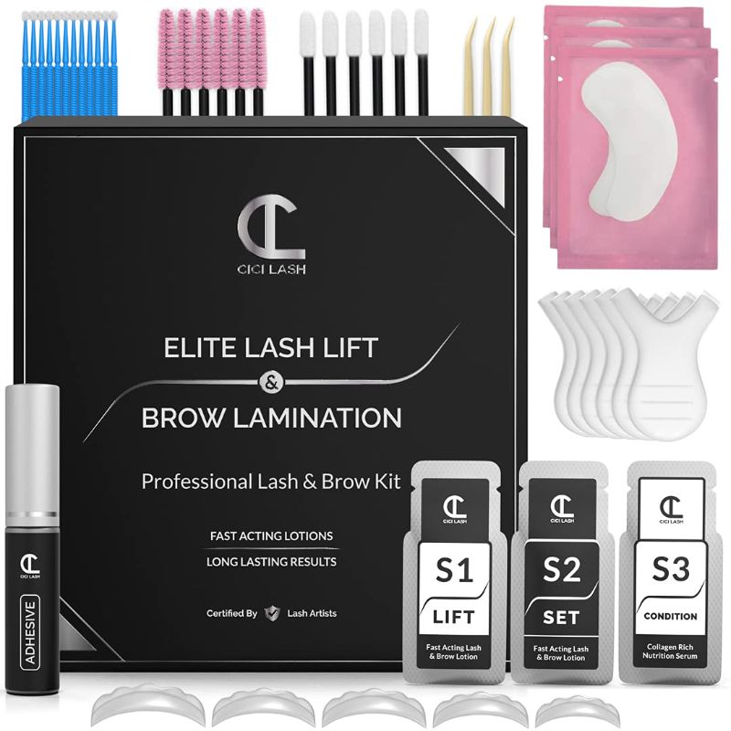 Photo 1 of 2 in 1 Lash Lift Kit and Brow Lamination Kit | Instant Perming, Lifting & Curling for Eyelashes & Eyebrows | Professional Salon Results Lasting 6-8 Weeks | Includes Glue & Supplies for 6 Treatments