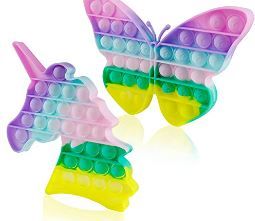 Photo 1 of 3 PACK - 2 Packs Bubble Sensory Toys, Set Silicone Toys, Satisfying Autism Special Needs Anxiety Stress Reliever, Cheap Rainbow Unicorn Butterfly Game It for Kids