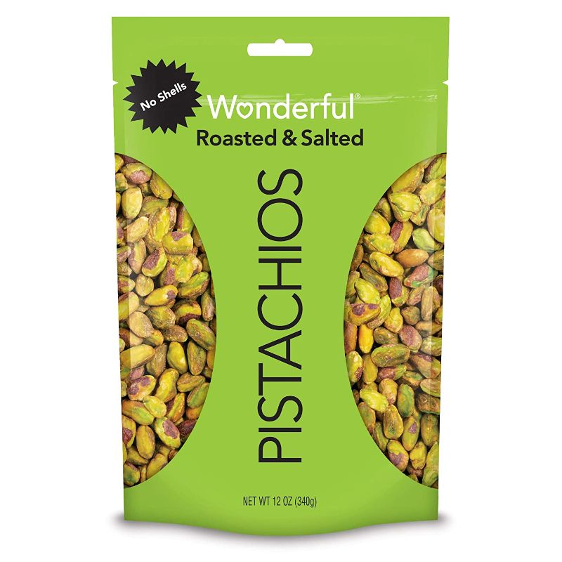 Photo 1 of 2 PACK - Wonderful Pistachios, No Shells, Roasted and Salted Nuts, 12 Ounce Resealable Bag EXP JULY 2022