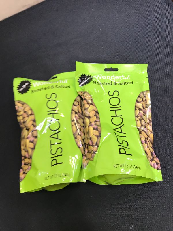 Photo 2 of 2 PACK - Wonderful Pistachios, No Shells, Roasted and Salted Nuts, 12 Ounce Resealable Bag EXP JULY 2022