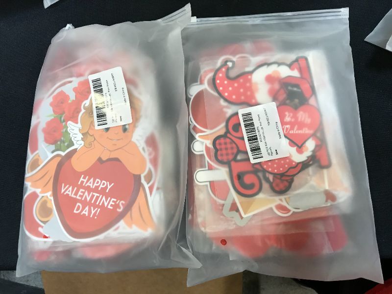Photo 1 of 2 PACK - Joysky Valentines Day Party Supplies Set, Valentines Themed Decorations Included Red Heart Metallic Balloons, Heart Garland, Hanging Swirls, Cupcake Toppers, Valentines Day Decorations for The Home