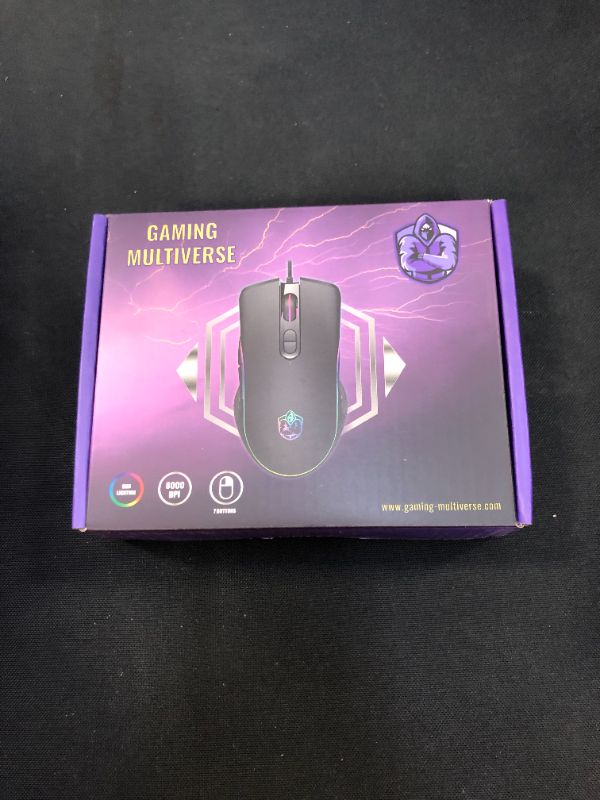 Photo 1 of Gaming Multiverse 8000 DPI 1000Hz RGB Wired PROGRAMMABLE+Software for Buttons, RGB Modes Gaming Mouse for Laptop Desktop 7 Buttons DPI 1000,1600,3200,6400, 8000. Windows VISTA/XP/7/8/10, MAC, OSX