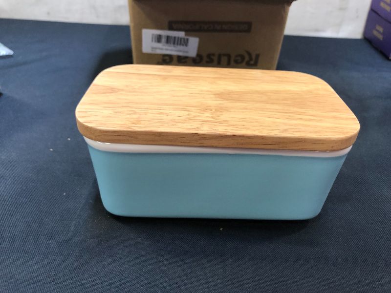 Photo 1 of BUTTER DISH WITH WOOD LID 