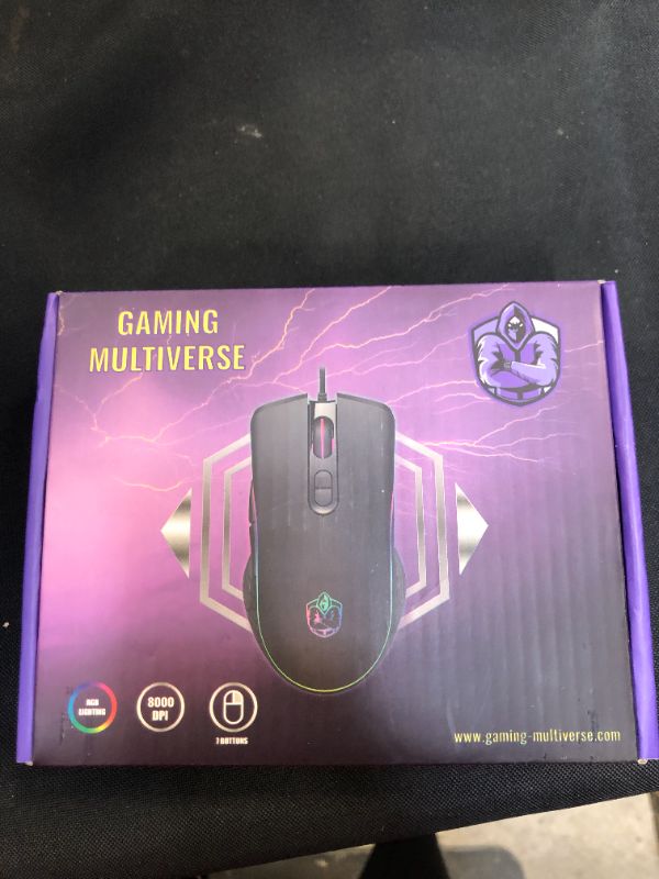 Photo 2 of Gaming Multiverse 8000 DPI 1000Hz RGB Wired PROGRAMMABLE+Software for Buttons, RGB Modes Gaming Mouse for Laptop Desktop 7 Buttons DPI 1000,1600,3200,6400, 8000. Windows VISTA/XP/7/8/10, MAC, OSX