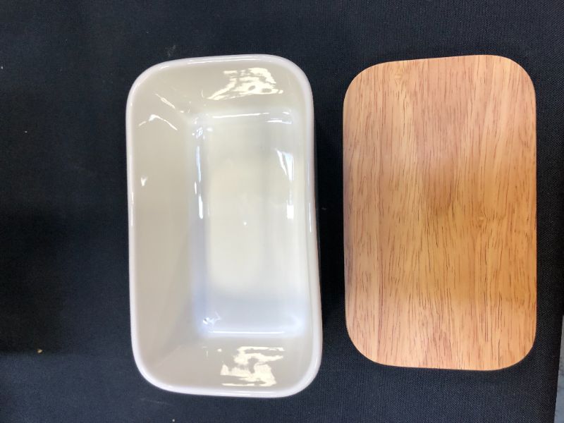 Photo 2 of BUTTER DISH WITH WOOD LID 