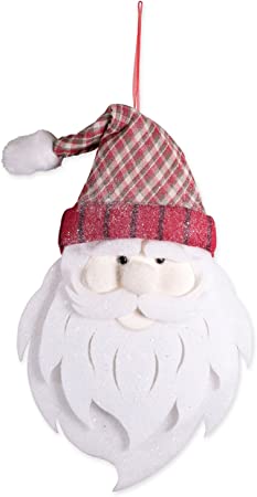 Photo 1 of DII Holiday Wall Decor Collection Decorative Hanging, 27.5x16.1x4, Plaid Hat Santa
