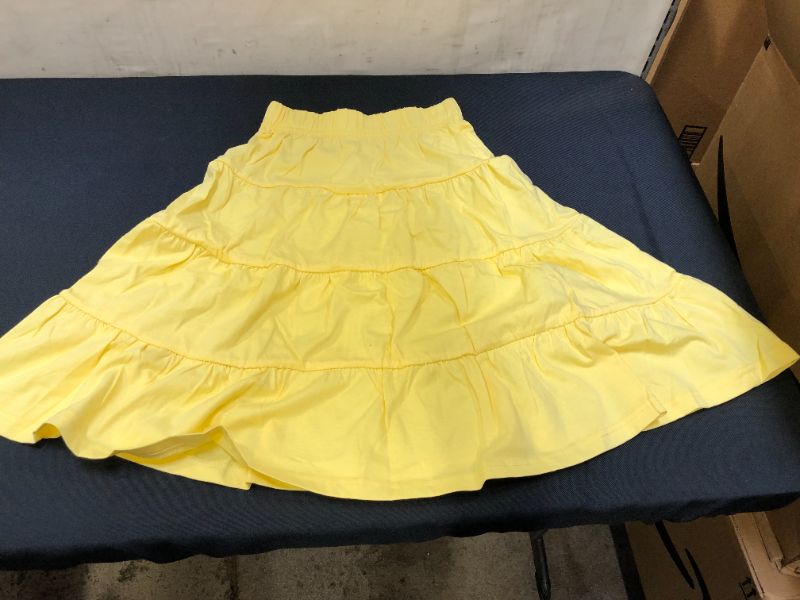 Photo 1 of CARPE DIEM.STF Girls 100% Cotton Knee Length Ruched Flowy Skirt Midi Skirt for Age 7-8 Years, Yellow