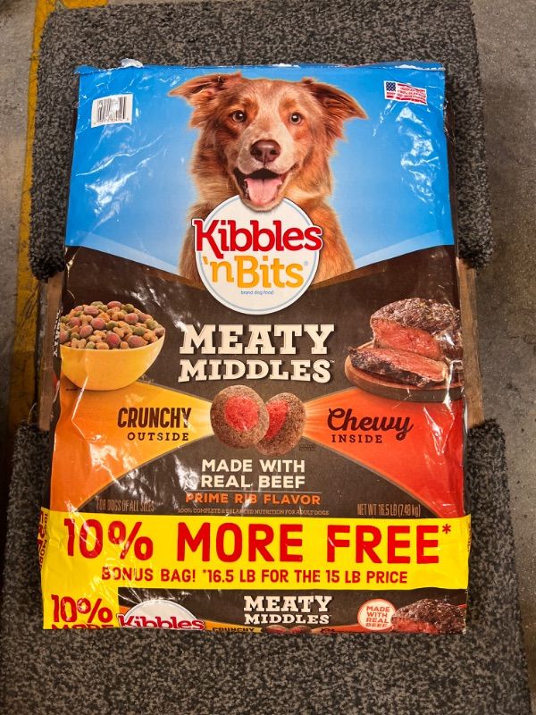 Photo 2 of A Home for Spot Charity Auction - Best By JUNE 09 2022  - Kibbles 'n Bits Meaty Middles Prime Rib Flavor, Dry Dog Food, 16.5 lb Bag
