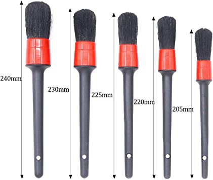 Photo 1 of  Soft Car Detailing Brush Set, Nature Boar Hair Bristle Synthetic Fibers Blend Brush for Auto Detail, Wet & Dry Use Scratch Free Auto Clean Brushes for Interior Exterior Wheel Dashboard Air Vent
