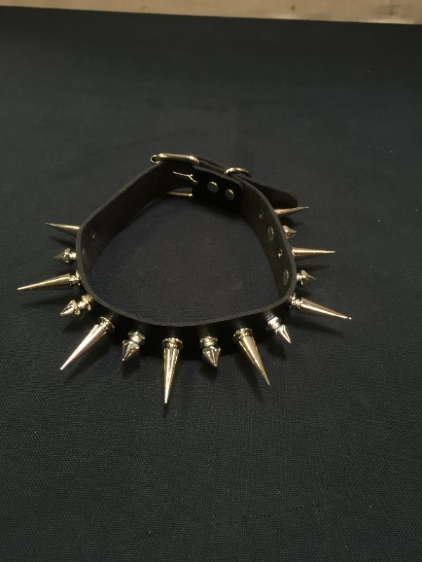Photo 1 of 17 INCH SPIKE COLLAR BLACK WITH SILVER 