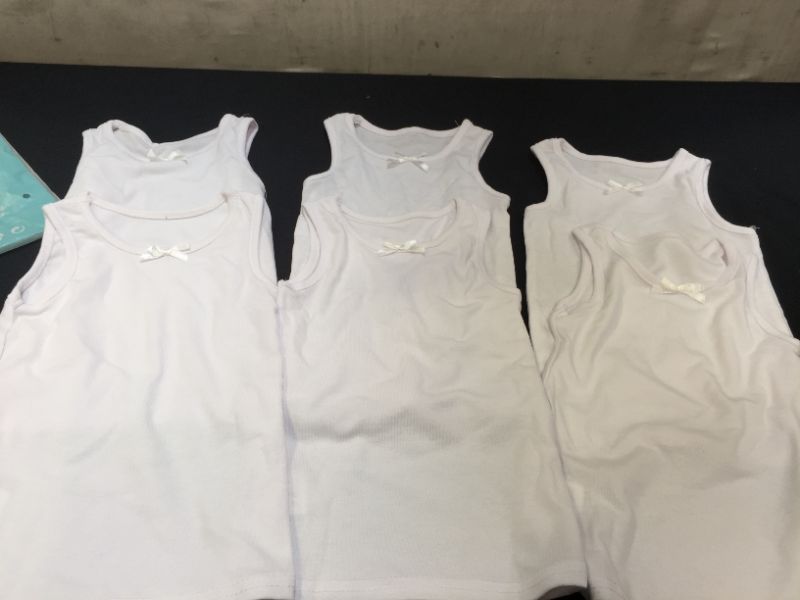 Photo 1 of TODDLER GIRLS TANK TOPS WHITE WITH BOW 6 PACK SIZE 12-18 MOTNHS 