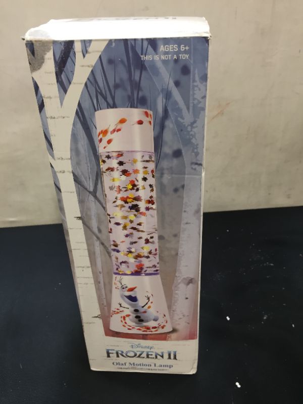 Photo 2 of Disney Frozen 2 Olaf Snowman Glitter Motion Lamp | LED Light, Bedside Table Lamp for Desk | Home Decor Accessories and Room Essentials | Official Disney Princess Collectible | 12 Inches Tall ---- UBS BOX NOT PROVIDED 