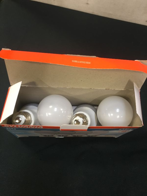 Photo 2 of 
SYLVANIA LED Light Bulb, 60W Equivalent A19, Efficient 8.5W, Medium Base, Frosted Finish, 800 Lumens, Bright White - 4 Pack