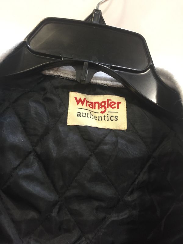 Photo 2 of Wrangler Authentics Men's Long Sleeve Quilted Lined Flannel Shirt Jacket with Hood size large 