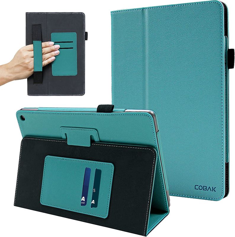 Photo 1 of CoBak Case for All New Fire HD 10 Tablet 11th Generation and Fire HD 10 Plus 2021 - Slim Folding Stand Folio Cover for Fire 10 with Card Pocket, Green
