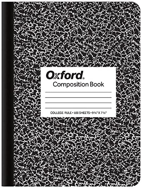 Photo 1 of Oxford Marble Composition Book, 7.5 x 9.75 Inches, Wide Rule, Paperback, 100 Sheets, White (63795)
