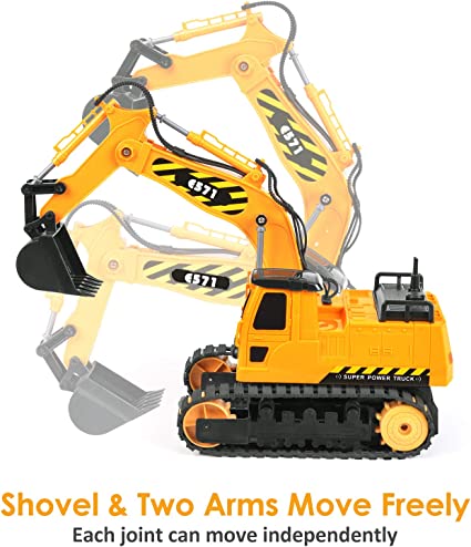 Photo 1 of DOUBLE E Remote Control Excavator Toy Batteries Digger Hydraulic Construction Vehicles RC Trucks Toys for Boys Girls Kids 3 4 5 6 7 8 9 10 Year